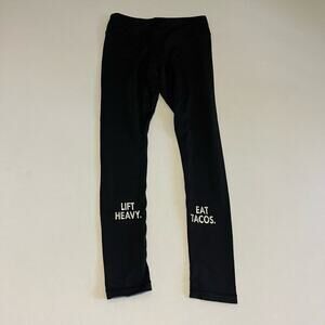 Belle & Bell Lift Heavy Eat Tacos Active Leggings Black - M